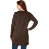 Woman Within Plus Size Perfect Longer-Length Cotton Cardigan(Chocolate)