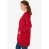 Woman Within Plus Size Perfect Longer-Length Cotton Cardigan(Classic Red)
