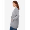 Woman Within Plus Size Perfect Longer-Length Cotton Cardigan(Medium Heather Grey)