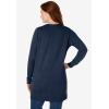 Woman Within Plus Size Perfect Longer-Length Cotton Cardigan(Navy)