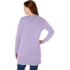 Woman Within Plus Size Perfect Longer-Length Cotton Cardigan(Pale Lilac)
