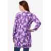 Woman Within Plus Size Perfect Longer-Length Cotton Cardigan(Petal Purple Tie Dye)