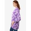 Woman Within Plus Size Perfect Longer-Length Cotton Cardigan(Petal Purple Tie Dye)