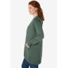 Woman Within Plus Size Perfect Longer-Length Cotton Cardigan(Pine)