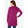 Woman Within Plus Size Perfect Longer-Length Cotton Cardigan(Raspberry)