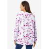 Woman Within Plus Size Perfect Printed Long-Sleeve Crewneck Tee(Bright Berry Confetti Heart)