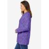 Woman Within Plus Size Perfect Printed Long-Sleeve Crewneck Tee(Petal Purple Floral Paisley)