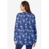Woman Within Plus Size Perfect Printed Long-Sleeve Crewneck Tee(Royal Navy Textured Snowflake)