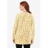 Woman Within Plus Size Perfect Printed Long-Sleeve Crewneck Tunic(Banana Tulip Flowers)