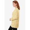 Woman Within Plus Size Perfect Printed Long-Sleeve Crewneck Tunic(Banana Tulip Flowers)