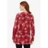 Woman Within Plus Size Perfect Printed Long-Sleeve Crewneck Tunic(Classic Red Textured Snowflake)