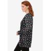 Woman Within Plus Size Perfect Printed Long-Sleeve Crewneck Tunic(Heather Grey Pretty Floral)
