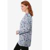Woman Within Plus Size Perfect Printed Long-Sleeve Crewneck Tunic(Heather Grey Pretty Floral)