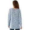 Woman Within Plus Size Perfect Printed Long-Sleeve Henley Tee(Royal Navy Textured Snowflake)