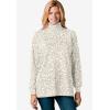 Woman Within Plus Size Perfect Printed Long-Sleeve Turtleneck Tee(Royal Navy Textured Snowflake)