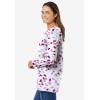 Woman Within Plus Size Perfect Printed Long-Sleeve V-Neck Tee(Bright Berry Confetti Heart)