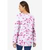 Woman Within Plus Size Perfect Printed Long-Sleeve V-Neck Tee(Bright Berry Confetti Heart)