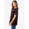 Woman Within Plus Size Perfect Printed Short-Sleeve Crewneck Tee(Black Tossed Hearts)