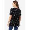 Woman Within Plus Size Perfect Printed Short-Sleeve Crewneck Tee(Black White Stars)