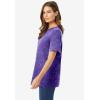 Woman Within Plus Size Perfect Printed Short-Sleeve Crewneck Tee(Petal Purple Floral Paisley)