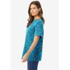 Woman Within Plus Size Perfect Printed Short-Sleeve Crewneck Tee(Waterfall Lovely Ditsy)