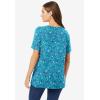 Woman Within Plus Size Perfect Printed Short-Sleeve Crewneck Tee(Waterfall Lovely Ditsy)
