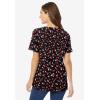 Woman Within Plus Size Perfect Printed Short-Sleeve V-Neck Tee(Black Tossed Hearts)