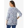 Woman Within Plus Size Perfect Printed Three-Quarter Sleeve V-Neck Tee(Heather Grey Pretty Floral)