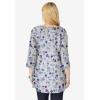 Woman Within Plus Size Perfect Printed Three-Quarter-Sleeve V-Neck Tunic(Heather Grey Pretty Floral)