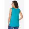 Woman Within Plus Size Perfect Scoopneck Tank (Petite Available)(Pretty Turquoise)