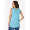 Woman Within Plus Size Perfect Scoopneck Tank (Petite Available)(Seamist Blue)