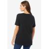 Woman Within Plus Size Perfect Short-Sleeve Crewneck Tee (Petite Available)(Black)