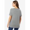 Woman Within Plus Size Perfect Short-Sleeve Crewneck Tee (Petite Available)(Classic Medium Heather Grey)