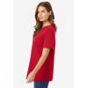 Woman Within Plus Size Perfect Short-Sleeve Crewneck Tee (Petite Available)(Classic Red)