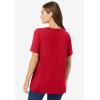 Woman Within Plus Size Perfect Short-Sleeve Crewneck Tee (Petite Available)(Classic Red)