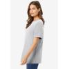 Woman Within Plus Size Perfect Short-Sleeve Crewneck Tee (Petite Available)(Heather Grey)