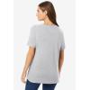 Woman Within Plus Size Perfect Short-Sleeve Crewneck Tee (Petite Available)(Heather Grey)