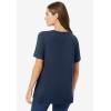 Woman Within Plus Size Perfect Short-Sleeve Crewneck Tee (Petite Available)(Navy)