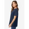 Woman Within Plus Size Perfect Short-Sleeve Crewneck Tee (Petite Available)(Navy)