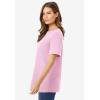 Woman Within Plus Size Perfect Short-Sleeve Crewneck Tee (Petite Available)(Pink)