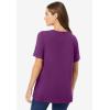 Woman Within Plus Size Perfect Short-Sleeve Crewneck Tee (Petite Available)(Plum Purple)