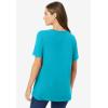 Woman Within Plus Size Perfect Short-Sleeve Crewneck Tee (Petite Available)(Pretty Turquoise)