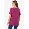 Woman Within Plus Size Perfect Short-Sleeve Crewneck Tee (Petite Available)(Raspberry)