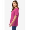 Woman Within Plus Size Perfect Short-Sleeve Crewneck Tee (Petite Available)(Raspberry)