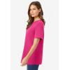 Woman Within Plus Size Perfect Short-Sleeve Crewneck Tee (Petite Available)(Raspberry Sorbet)
