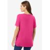Woman Within Plus Size Perfect Short-Sleeve Crewneck Tee (Petite Available)(Raspberry Sorbet)