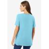 Woman Within Plus Size Perfect Short-Sleeve Crewneck Tee (Petite Available)(Seamist Blue)