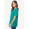 Woman Within Plus Size Perfect Short-Sleeve Crewneck Tee (Petite Available)(Waterfall)