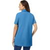 Woman Within Plus Size Perfect Short-Sleeve Polo Shirt(Azure Blue)