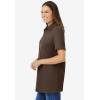 Woman Within Plus Size Perfect Short-Sleeve Polo Shirt(Chocolate)